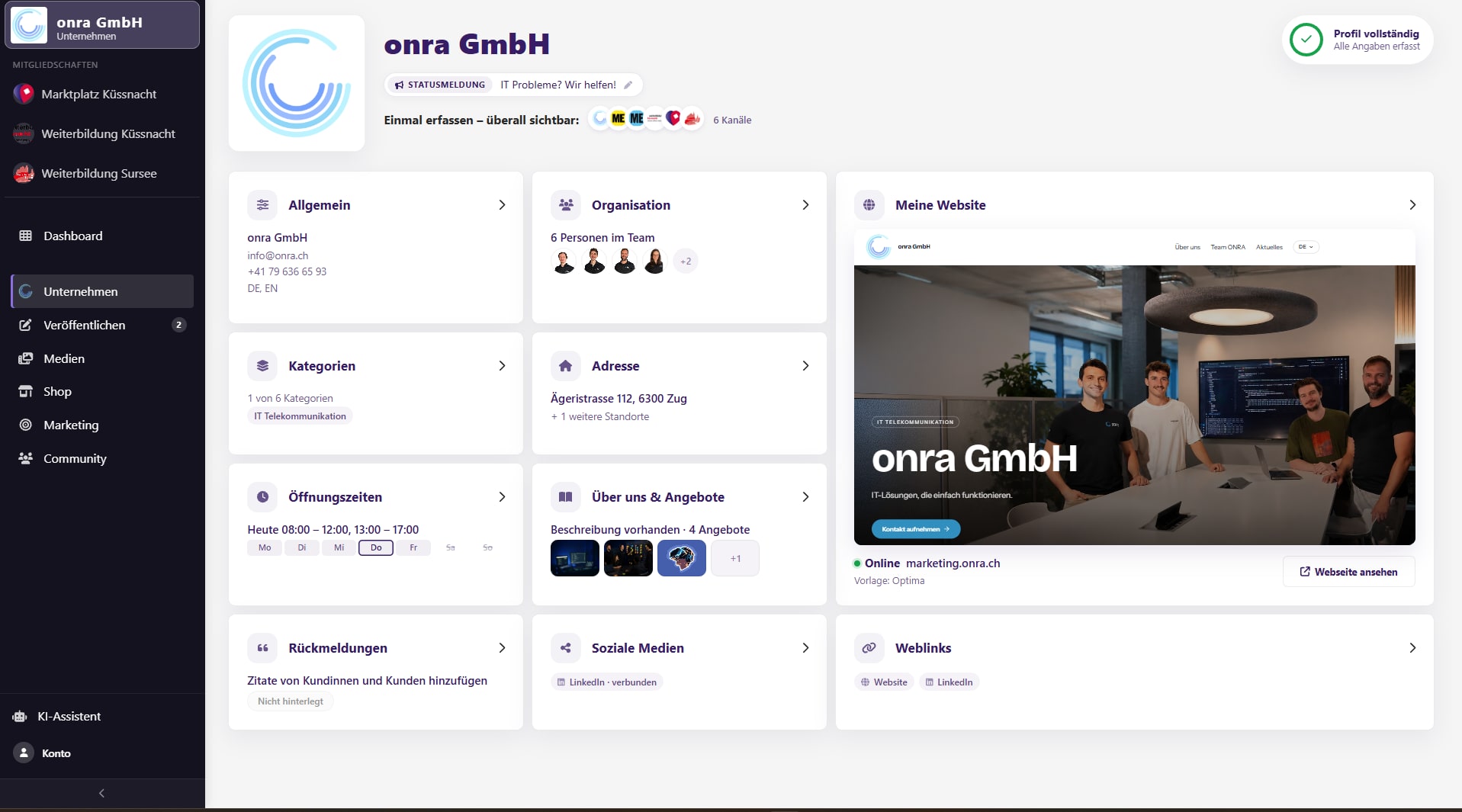 Für Unternehmen, Vereine & Organisationen